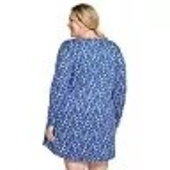 Womens Nightgown Plus Size 2X Croft & Barrow® Long Sleeve Sleepshirt Ctn Bnd NWT - Picture 2 of 2